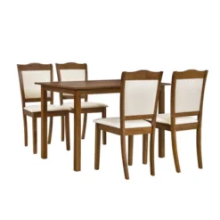 5-Piece Wood Dining Table Set With Upholstered Chairs-ModernLuxe 13 5-Piece Wood Dining Table Set With Upholstered Chairs-ModernLuxe -Furniture Store GUEST 6d9d64ca 7c62 44c1 808a f44f74923576