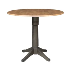 42" Round Dual Drop Leaf Counter Height Dining Table With 4 Splat Back Stools Hickory/Washed Coal - International Concepts -Furniture Store GUEST 6e526cd1 9e8c 4f67 946b 89474d9a6d68