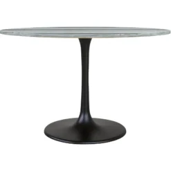 47.2" Stephanie Round Marble Dining Table Gray - ZM Home