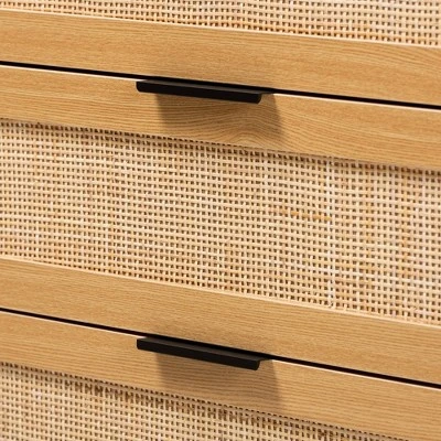 Maureen Wood And Rattan 3 Drawer Dresser Espresso/Natural Brown - Baxton Studio 7 Maureen Wood And Rattan 3 Drawer Dresser Espresso/Natural Brown - Baxton Studio - Image 5