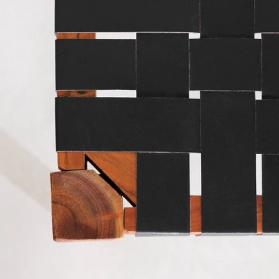 Balka Woven Leather Bench Matte Black - South Shore 6 Balka Woven Leather Bench Matte Black - South Shore - Image 4