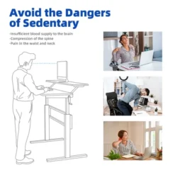 Costway Standing Desk Crank Adjustable Sit To Stand Workstation With Monitor Shelf BrownBlack -Furniture Store GUEST 6f82451a 1ea9 45fe a447 8903bb1a44b1