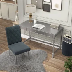 2pc Singger Writing Desk With Chair Gray - HOMES: Inside + Out -Furniture Store GUEST 71150932 5aab 46fc 8938 81ddac3b805e