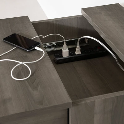 Prairie Nightstand Gray Maple - South Shore 4 Prairie Nightstand Gray Maple - South Shore - Image 2