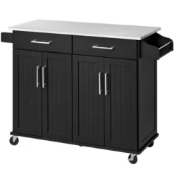 Yaheetech Large Kitchen Cart Kitchen Island On Wheels With Stainless Steel Countertop 18 Yaheetech Large Kitchen Cart Kitchen Island On Wheels With Stainless Steel Countertop -Furniture Store GUEST 71797514 a697 4e9d a342 dfa98461c91a