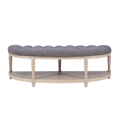 Covil Demilune Bench Charcoal - Powell Company 4 Covil Demilune Bench Charcoal - Powell Company - Image 2