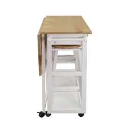 Square Hardwood Drop Leaf Table Top Breakfast Cart Natural/White - Flora Home 21 Square Hardwood Drop Leaf Table Top Breakfast Cart Natural/White - Flora Home -Furniture Store GUEST 71b7b3b2 2104 4631 9f91 c6e62cc736a9