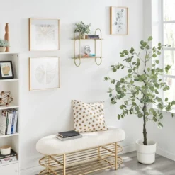 20" 2 Tier Warm Metal Hanging Bracket Wall Mounted Shelf Gold - Danya B. 15 20" 2 Tier Warm Metal Hanging Bracket Wall Mounted Shelf Gold - Danya B. -Furniture Store GUEST 71d9866b 148f 452c 9678 5feb38e880de