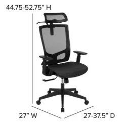 Flash Furniture Ergonomic Black Mesh Office Chair-Synchro-Tilt, Pivot Headrest, Adjustable Arms 17 Flash Furniture Ergonomic Black Mesh Office Chair-Synchro-Tilt, Pivot Headrest, Adjustable Arms -Furniture Store GUEST 72321c2e b058 497f 883e 582098564446