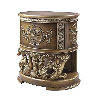 30" Constantine Nightstands Brown/Gold Finish - Acme Furniture 3 30" Constantine Nightstands Brown/Gold Finish - Acme Furniture