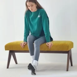 Morgan 47.2" Wide Benches Upholstered Seat And Back With Upside Down "V" Shape Design Solid Wood Legs-Maison Boucle -Furniture Store GUEST 73ae6163 88e4 4e52 9273 9380584910bf