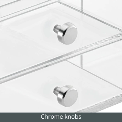 MDesign Plastic Glasses Storage Organizer Box, 3 Drawers 5 MDesign Plastic Glasses Storage Organizer Box, 3 Drawers - Image 3