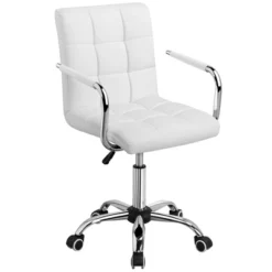 Yaheetech Modern Office Chair Height Adjustable Swivel Chair Mid Back PU Leather Chair -Furniture Store GUEST 7402756a 61d3 478b a553 93f875a9dbfc