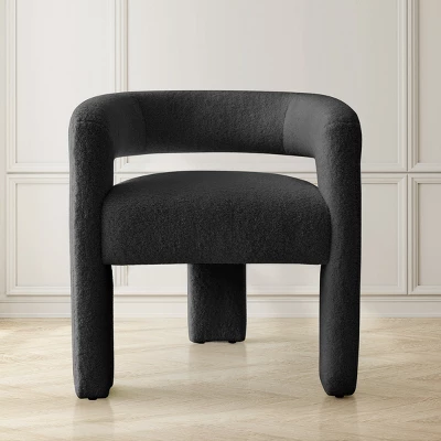 ZEN 25" Wide Contemporary Design Faux Shearling Boasting Curved Streamlined Silhouette Armrest Accent Barrel Chair-The Pop Maison 11 ZEN 25" Wide Contemporary Design Faux Shearling Boasting Curved Streamlined Silhouette Armrest Accent Barrel Chair-The Pop Maison - Image 9
