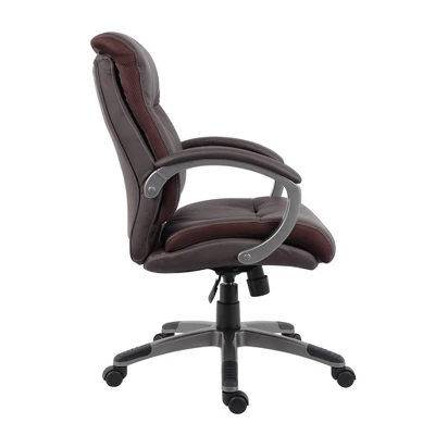 Double Plush Mid Back Executive Chair Brown - Boss Office Products 6 Double Plush Mid Back Executive Chair Brown - Boss Office Products - Image 4