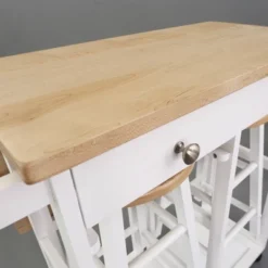 Square Hardwood Drop Leaf Table Top Breakfast Cart Natural/White - Flora Home 33 Square Hardwood Drop Leaf Table Top Breakfast Cart Natural/White - Flora Home -Furniture Store GUEST 750c6724 2f81 4f36 bb6f c124d1f60b8a