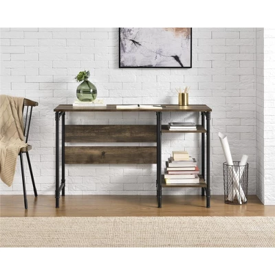 Anthony Single Pedestal Desk Rustic - Room & Joy 3 Anthony Single Pedestal Desk Rustic - Room & Joy