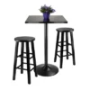 3pc 24" Obsidian Counter Height Dining Set Wood/black- Winsome