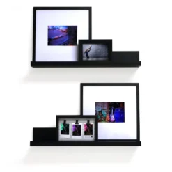 Set Of 2 (24") Modern Picture Ledge Wall Shelf Black - Inplace -Furniture Store GUEST 75611dea 455c 460f 89c1 39c4d2eeca27