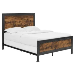 Queen Industrial Wood And Metal Bed - Saracina Home -Furniture Store GUEST 75d9290e 165e 4053 beb1 d23d4091b665