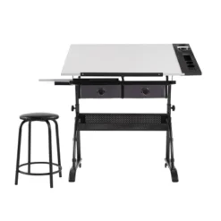 Core Drawing Table And Stool Set Charcoal Black/White - Studio Designs -Furniture Store GUEST 77086ace c907 4ada 88ea a4ab84512e32