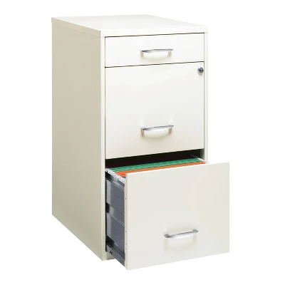 Space Solutions 3 Drawer Letter Width Vertical File Cabinet With Pencil Drawer Pearl White 7 Space Solutions 3 Drawer Letter Width Vertical File Cabinet With Pencil Drawer Pearl White - Image 5