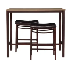 3pc Betty Pub Dining Sets Wood/Brown - Linon