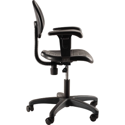 16"-21" Adjustable Height Polyurethane Task Office Chair With Arms Black- Hampden Furnishings 4 16"-21" Adjustable Height Polyurethane Task Office Chair With Arms Black- Hampden Furnishings - Image 2