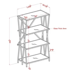 44.25" Werrin 4 Shelf Metal Display Bookshelf Black - MiBasics -Furniture Store GUEST 77ee2121 551b 47fb 9007 060dc5ec69aa