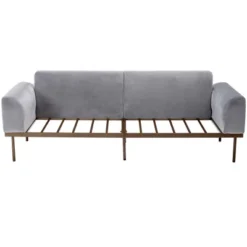 Modern Velvet Loveseat Sofa With Metal Legs And Two Pillows-ModernLuxe -Furniture Store GUEST 781467bd d7af 4fee 948b baa0f39adfa3
