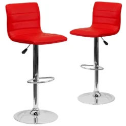 Emma And Oliver Modern Vinyl Adjustable Height Barstool With Horizontal Stitch Back, Set Of 2 -Furniture Store GUEST 786ad1fe 0aad 430f ae85 e166a3050179