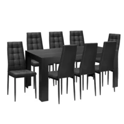 Costway 9pcs Dining Set Wood Table And 8 Fabric Chairs Home Kitchen Modern -Furniture Store GUEST 78f7298d c46e 4d08 8449 a0366be7fac7