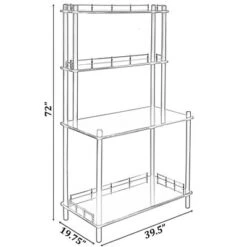Fabulaxe Modern Display Wooden Console Bar Serving Table With 4 Tiered Open Shelves, For Bartender, Kitchen Or Wine Caller Room -Furniture Store GUEST 79c60205 f9fa 47c6 a329 279dd8405383