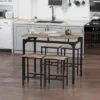 HOMCOM 5 Piece Modern Dining Table And 4 Stools Industrial Dining Set With Footrest & Metal Legs, For Kitchen, Natural -Furniture Store GUEST 7b352392 287f 481c a30a bf138cbee9ea