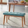 Nettie Mid-Century Modern Upholstered Bench Walnut/Teal - Buylateral -Furniture Store GUEST 7b4c5741 ffb1 4eb6 8dc0 a22796b4d5fd