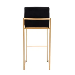 Set Of 2 Fuji High Back Stainless Steel/Velvet Barstools With Gold Legs - LumiSource 15 Set Of 2 Fuji High Back Stainless Steel/Velvet Barstools With Gold Legs - LumiSource -Furniture Store GUEST 7bc70f37 8214 4372 9eac 92b0101cd261