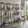 3pc Neveah Marble Ladder Desk And Bookcase Set Matte Black - Inspire Q