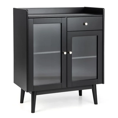 Costway Kitchen Buffet Server Sideboard Accent Cabinet With2 Tempered Glass Doors & Drawer 11 Costway Kitchen Buffet Server Sideboard Accent Cabinet With2 Tempered Glass Doors & Drawer - Image 9