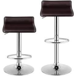 Costway Set Of 2 Swivel Bar Stool PU Leather Adjustable Kitchen Counter Bar Chair Coffee -Furniture Store GUEST 7d5b2c5c 5277 48ff b2bc a1df621c14fd