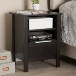 Hamish Modern And Contemporary Finished 1 Drawer Nightstand Dark Brown - Baxton Studio -Furniture Store GUEST 7dfa2578 7446 4122 8828 5e722fff87bc