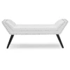 Tamblin Modern And Contemporary Faux Leather Upholstered Large Ottoman Seating Bench - White - Baxton Studio