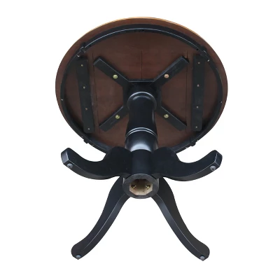 30" Round Top Pedestal Dining Table Black/Red - International Concepts 6 30" Round Top Pedestal Dining Table Black/Red - International Concepts - Image 4