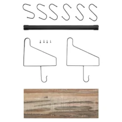 6 Hook Amelia Wall Shelf With Hanging Rod Black/Rustic - Danya B. -Furniture Store GUEST 81849523 377e 492c a895 51d3d1778ac4