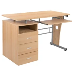 Flash Furniture Computer Desk With Three Drawer Single Pedestal And Pull-Out Keyboard Tray -Furniture Store GUEST 829a3cc7 7fa3 4707 94c3 0a97a886ae6c