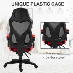Vinsetto Ergonomic Home Office Chair High Back Armchair Computer Desk Recliner With Footrest, Mesh Back, Lumbar Support And Wheels -Furniture Store GUEST 83337ce6 8014 4a41 b919 46066ee3f833