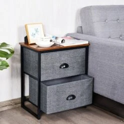 Costway 2 Drawers Nightstand Side Table Storage Unit Display Metal Frame Dorm Room -Furniture Store GUEST 84321632 a5bd 4930 8615 781700ef8599