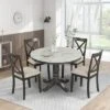 5-Piece Dining Set With Solid Wood Table And 4 Chairs, Gray - ModernLuxe