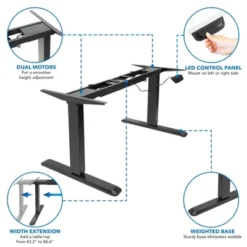 Mount-It! Dual Motor Electric Standing Desk Frame - Black -Furniture Store GUEST 84e1a253 3ced 4572 9ef5 dd30b7fc626f