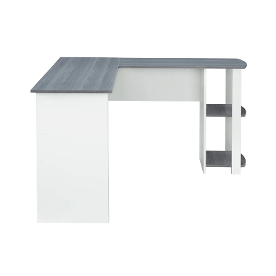 Modern L Shaped Desk With Side Shelves Gray - Techni Mobili 8 Modern L Shaped Desk With Side Shelves Gray - Techni Mobili - Image 6
