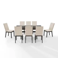 9pc Hayden Extendable Dining Set With 8 Upholstered Chairs Slate - Crosley -Furniture Store GUEST 855d3c41 ee6d 44fa 81e6 6bfd9830c733